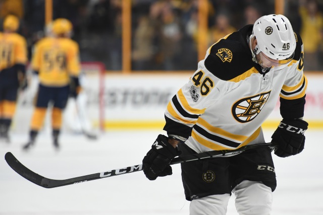 Bruins forward David Krejci out tonight