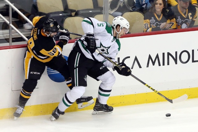 The Dallas Stars trade defenseman Jamie Oleksiak to the Pittsburgh Penguins