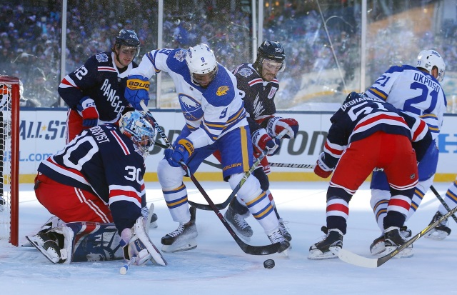 Buffalo Sabres Evander Kane awaits a trade.