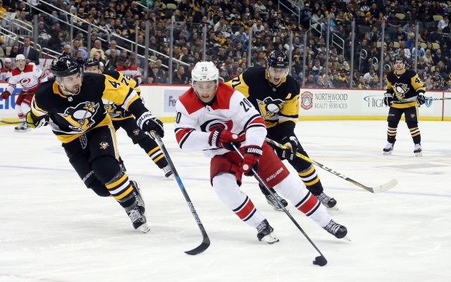 Hurricanes Sebastian Aho out with lower-body injury.