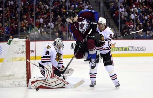 Corey Crawford on the ice and is getting close to practicing. Nathan MacKinnon skated before practice.