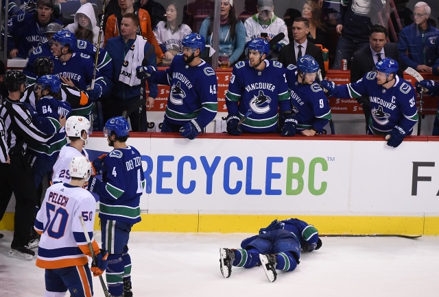 Vancouver Canucks forward Brock Boeser taken to the hospital as a precaution.