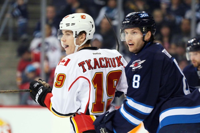 Matthew Tkachuk won't play tonight. Jacob Trouba activated from the IR.