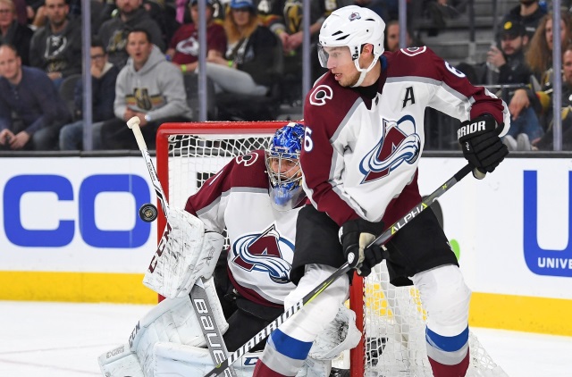 Semyon Varlamov and Erik Johnson