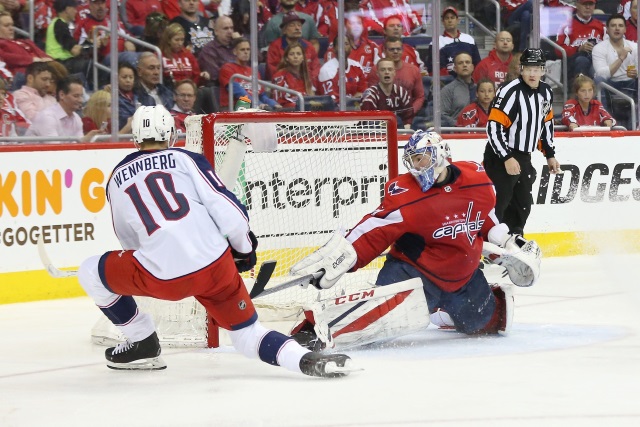 Alexander Wennberg leaves with an upper-body injury.