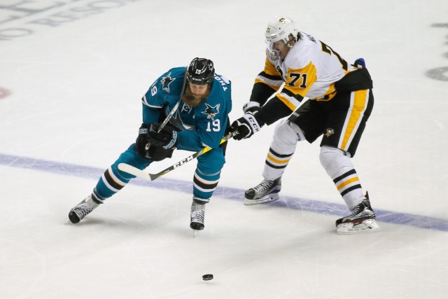 Joe Thornton won't be able to go in Game 1. Evgeny Malkin update could come today.