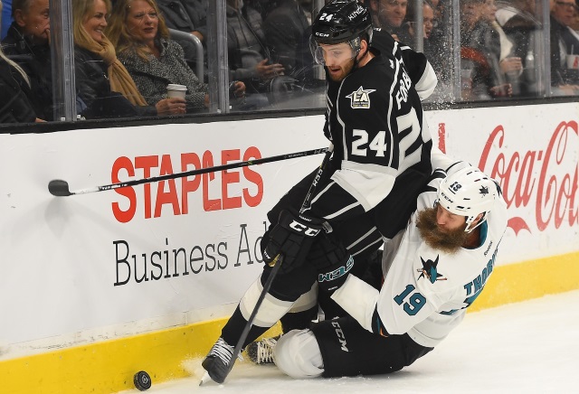 Joe Thornton isn't ready for Game 1. Derek Forbort hasn't started skating yet.