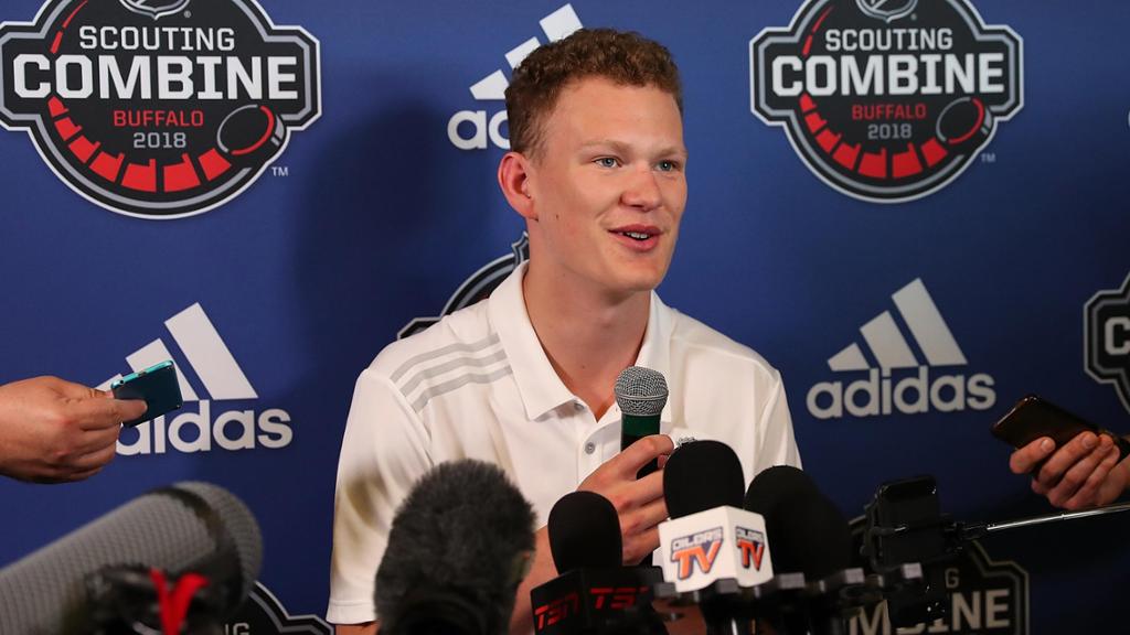 Brady Tkachuk at the NHL scouting combine