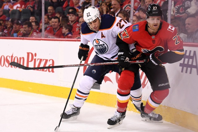 Edmonton Oilers Milan Lucic and Calgary Flames Dougie Hamilton