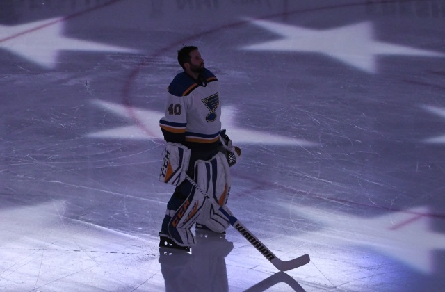 Teams are lining up to speak with St. Louis Blues pending free agent goaltender Carter Hutton.