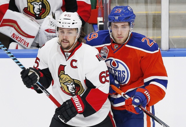 Ottawa Senators Erik Karlsson and Edmonton Oilers Leon Draisaitl