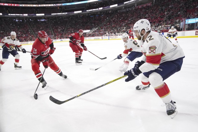 Two Eastern Conference teams that could jump into a playoff spot this year are the Carolina Hurricanes and Florida Panthers