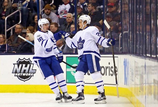 Toronto Maple Leafs William Nylander and Mitch Marner