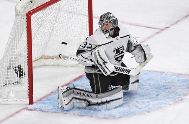 LA Kings goaltender Jonathan Quick was injured in practice.