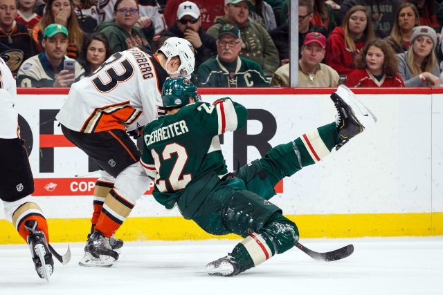 Anaheim Ducks Jakob Silfverberg and Minnesota Wild Nino Niederreiter