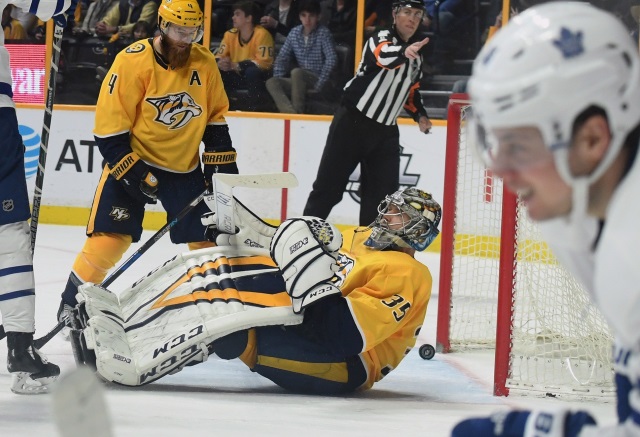 Nashville Predators pending UFA goaltender Pekka Rinne. Auston Matthews' injury could help the Toronto Maple Leafs salary cap situation next year.