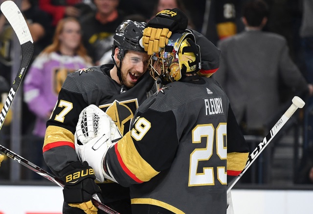 Marc-Andre Fleury climbing the all-time NHL wins list,