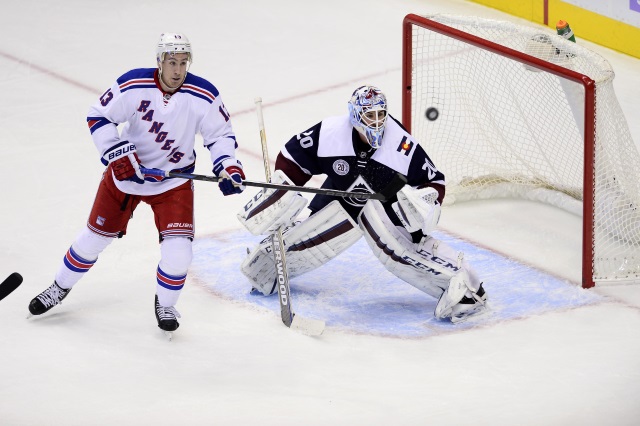 The New York Rangers have been scouting the Colorado Avalanche, who could use someone like Kevin Hayes.