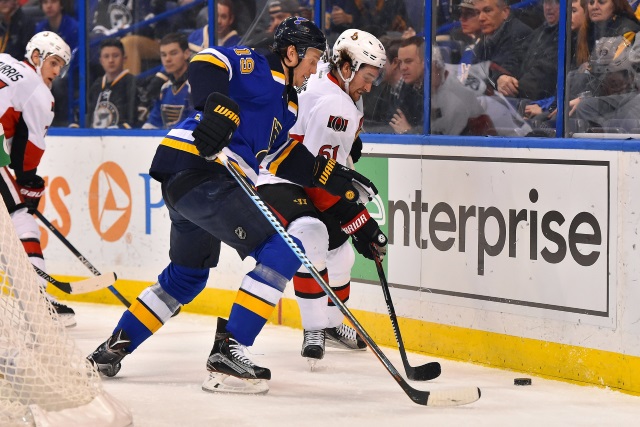 Team are watching defenseman Jay Bouwmeester. The Ottawa Senators may have met with Mark Stone's agency on Monday.