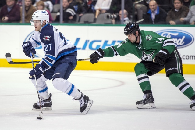 Nikolaj Ehlers is out until early February. Jamie Benn returns to the lineup today.