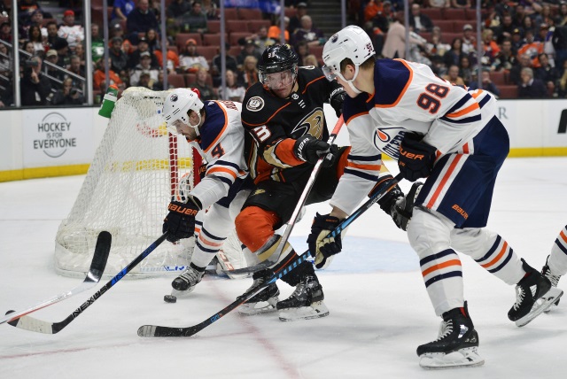 Anaheim Ducks Jakob Silfverberg and the Edmonton Oilers Jesse Puljujarvi