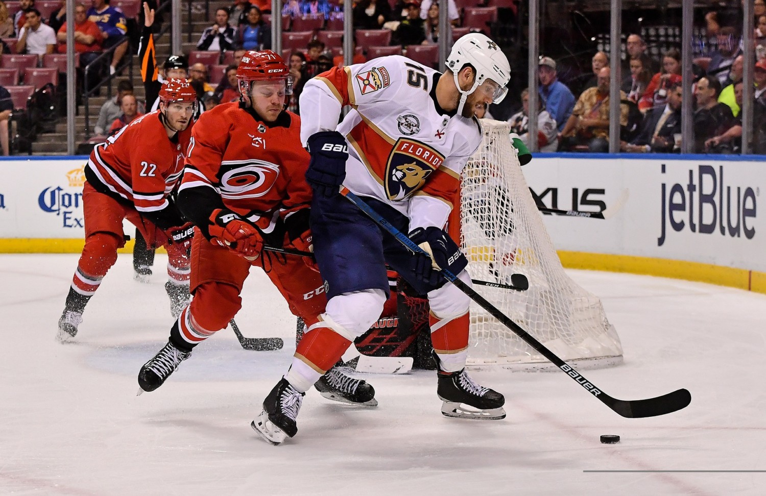 Florida Panthers talking to Riley Sheahan camp.