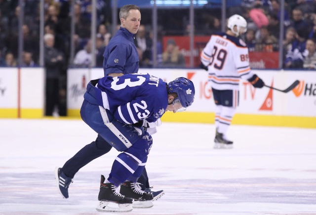 Travis Dermott suffers an upper-body injury last night.