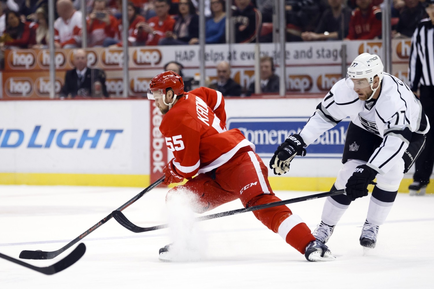 Niklas Kronwall and Jeff Carter