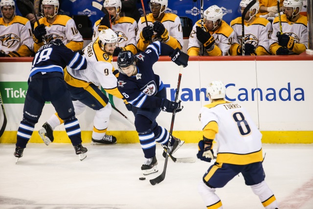 Winnipeg Jets pending free agent Jacob Trouba and GM Kevin Cheveldayoff not offering up much.