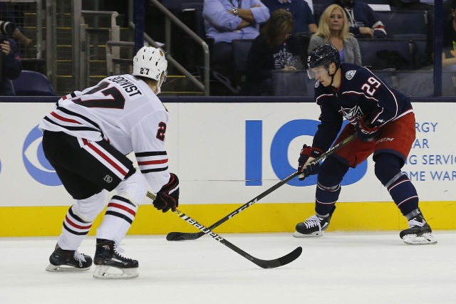 Looking at four Chicago Blackhawks prospects that might be able to crack the Blackhawks roster at some point this season.