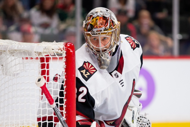 Arizona Coyotes Antti Raanta has a lower-body injury.