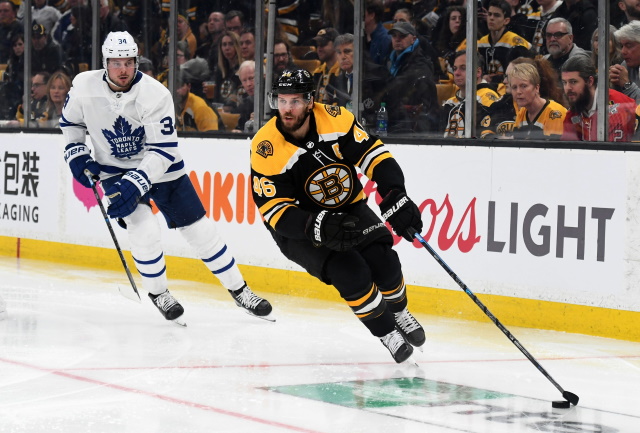 Auston Matthews has been charged. Bruins hoping David Krejci's injury not serious.