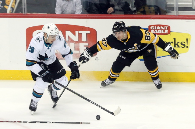 Sidney Crosby is good to go for their opener. Timo Meier and Kevin Labanc leave in the 3rd period.