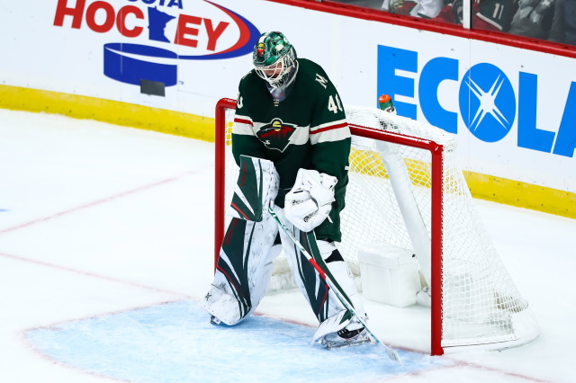 Minnesota Wild goaltender Devan Dubnyk left in the second period last night.