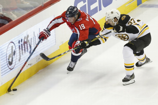 Patrice Bergeron expected to return tonight. Nicklas Backstrom misses last night's game.