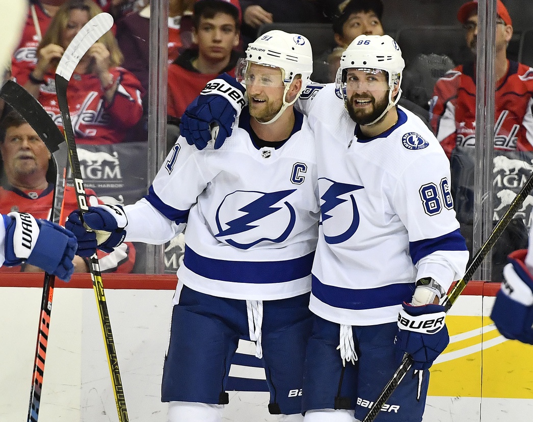 Steven Stamkos suffers a lower-body injury. Nikita Kucherov not able to go.