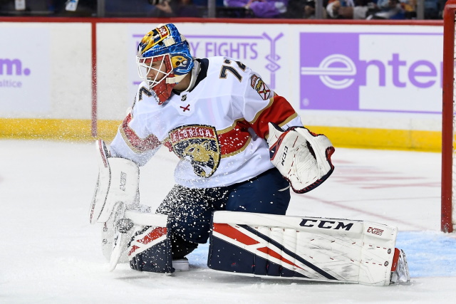 Three player signings. Mike Hoffman was ineligible to play. Mika Zibanejad real close to playing. Sergei Bobrovsky back on the ice.