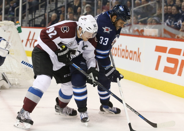 Avs Gabriel Landeskog could have a broken foot. Dustin Byfuglien ankle surgery situation is complicated for Jets.