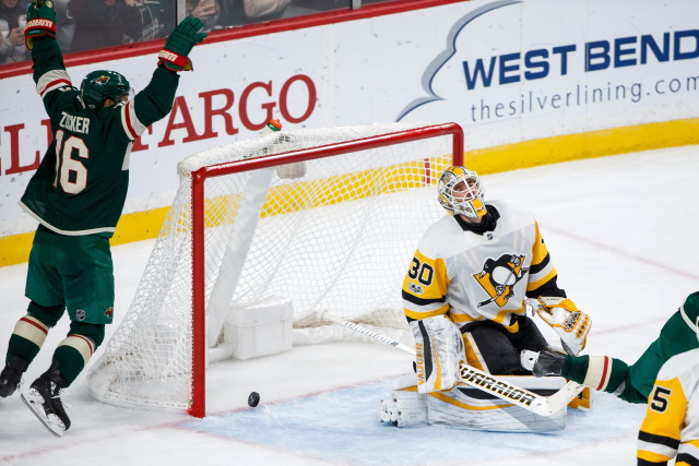 The Minnesota Wild have traded forward Jason Zucker to the Pittsburgh Penguins for forward Alex Galchenyuk, a 2020 1st round pick and defensive prospect Calen Addison.