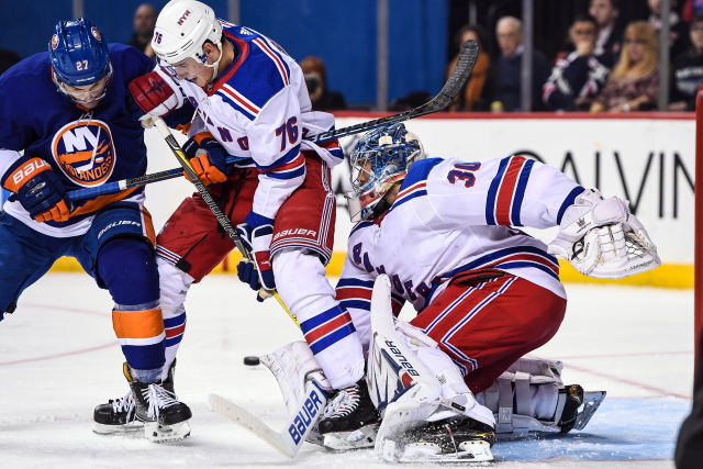 New York Rangers Henrik Lundqvist and Brady Skjei