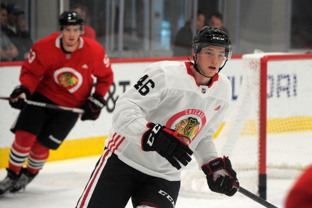 The Chicago Blackhawks have signed defenseman Ian Mitchell.