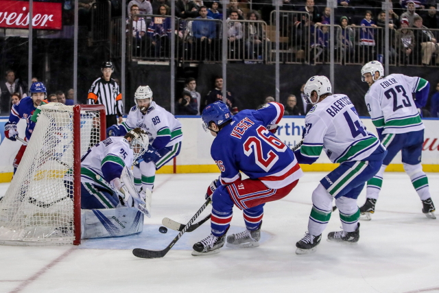 Vancouver Canucks Jacob Markstrom and Sven Baertschi