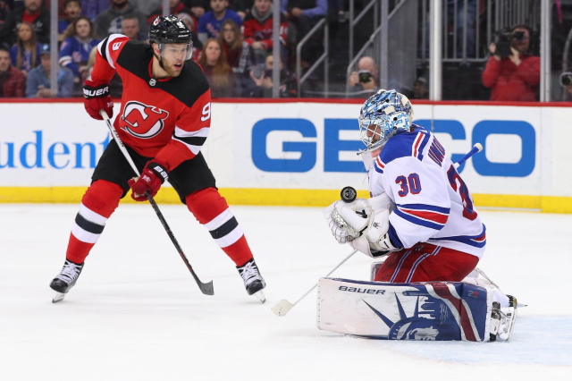 Arizona Coyotes Taylor Hall and New York Rangers Henrik Lundqvist