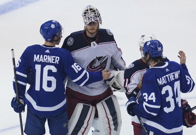 Goaltender Joonas Korpisalo bookend shutouts as the Columbus Blue Jackets eliminated the Toronto Maple Leafs in their best-of-five play-in series.