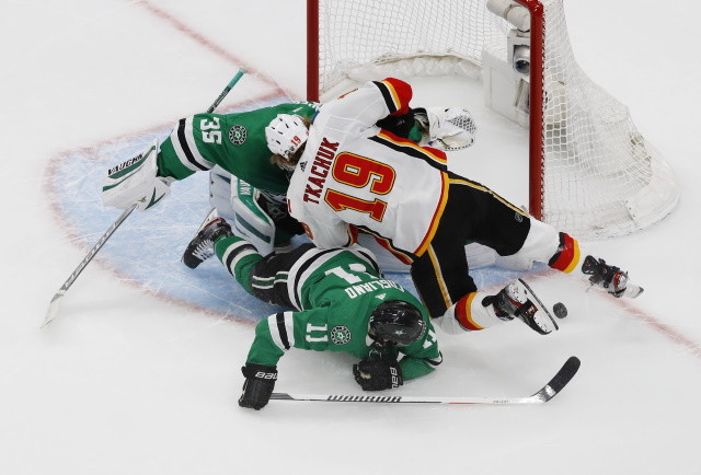 Today's playoff schedule. David Pastrnak not ruled out for today. Flames hopeful Matthew Tkachuk able to play in Game 4. Capitals hopeful for Nicklas Backstrom on Sunday.