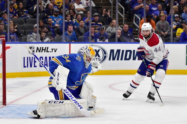 The St. Louis Blues have traded goaltender Jake Allen and a 2022 seventh-round pick to the Montreal Canadiens for a 2020 third-round pick and seventh-round pick.