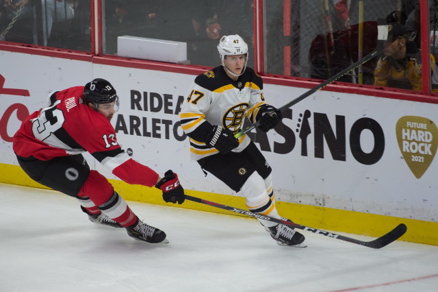 Teams calling the Ottawa Senators about the No. 5 pick. Krug's rights likely on the move after their latest contract offer.