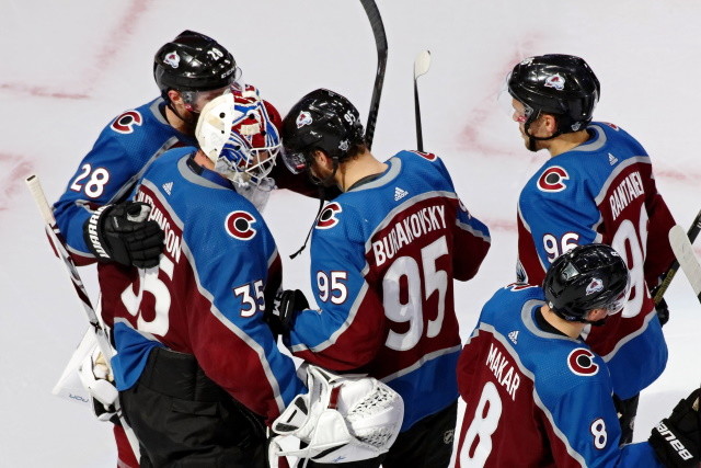 The Colorado Avalanche were forced to use their third-string goalie, Michael Hutchinson, but it didn't matter as they got off to a 5-0 first period lead over the Dallas Stars and held on 6-3.