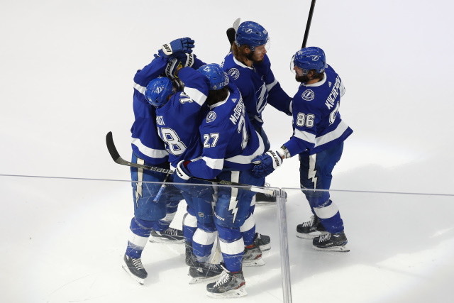 The Tampa Bay Lightning weren't rusty after having a week off. Their offense was in full gear, taking Game 1 8-2 over the New York Islanders.