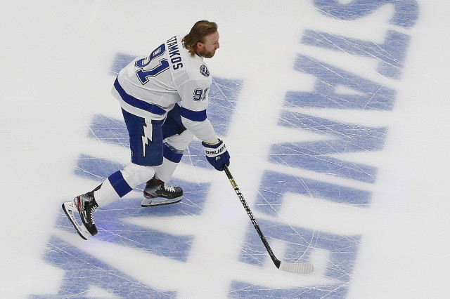 It was Steven Stamkos' first game since February 25th. He only lasted five shift and 2:47 in the first period, but remained on the bench for the rest of the game.